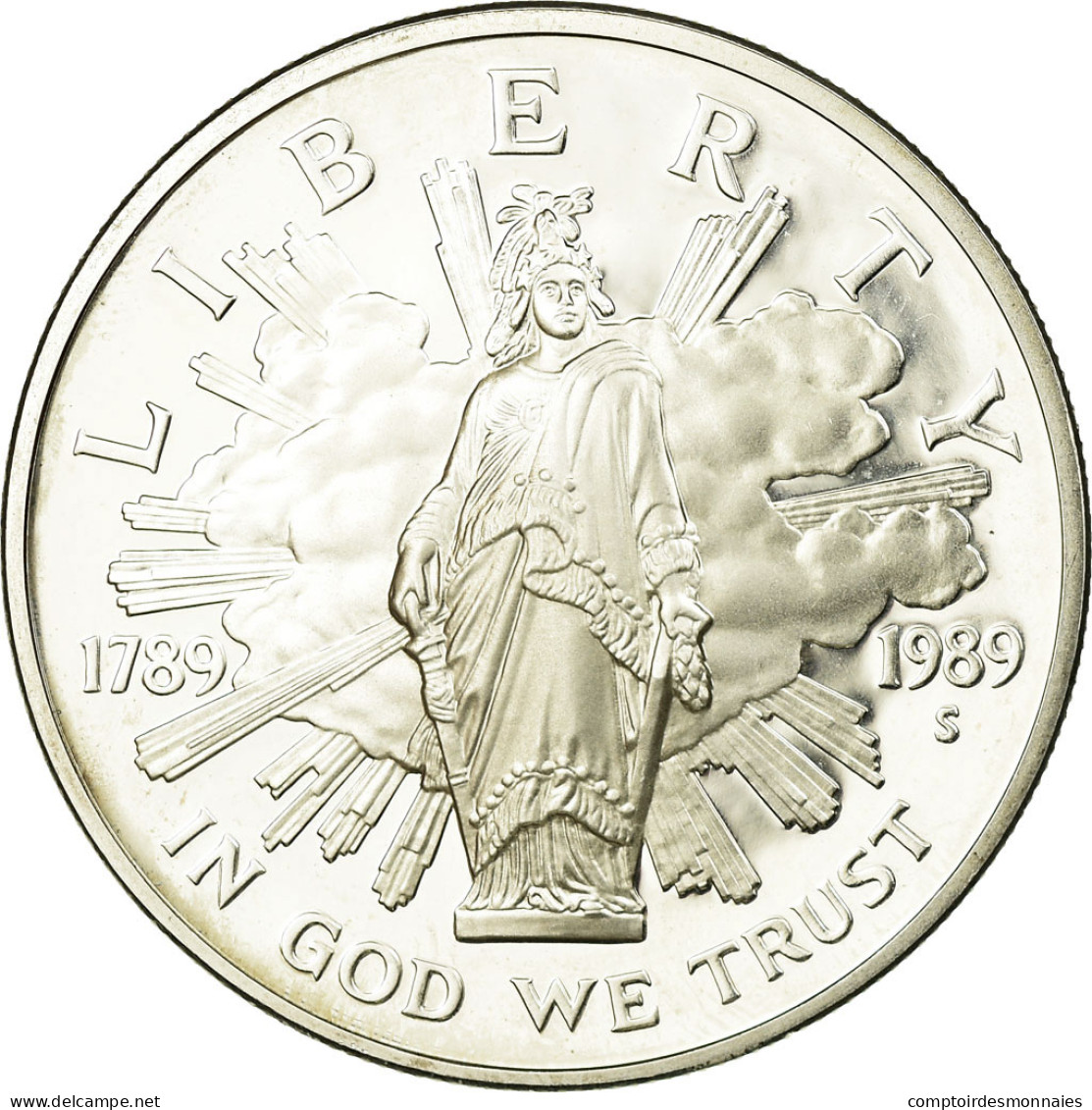 Monnaie, États-Unis, Dollar, 1989, U.S. Mint, San Francisco, SUP, Argent - Herdenking