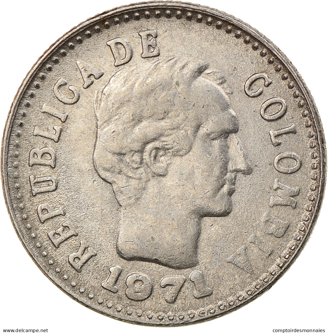 Monnaie, Colombie, 10 Centavos, 1971, TTB, Nickel Clad Steel, KM:236 - Colombia