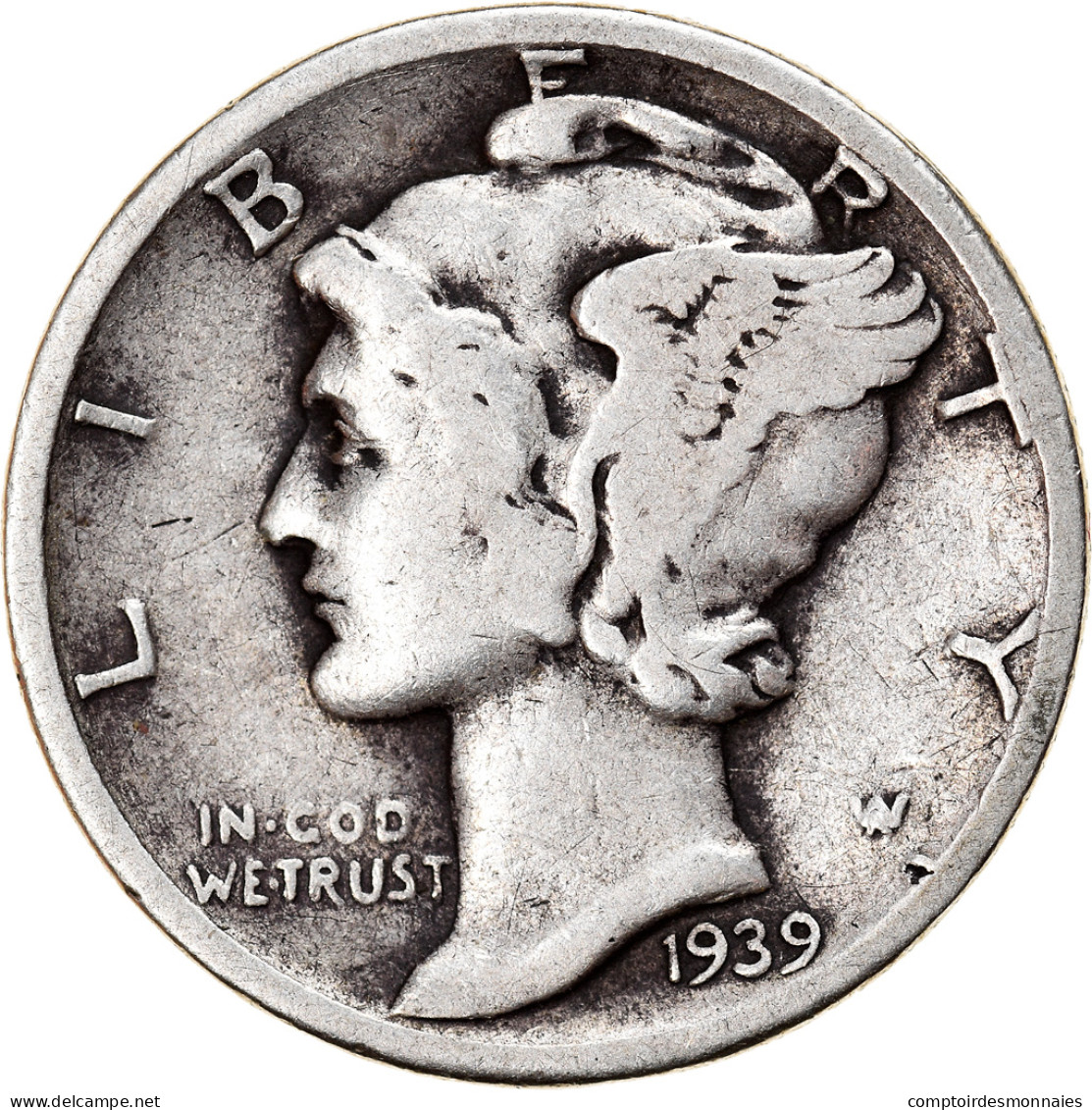 Monnaie, États-Unis, Mercury Dime, Dime, 1939, U.S. Mint, Philadelphie, TB+ - 1916-1945: Mercury (Mercurio)