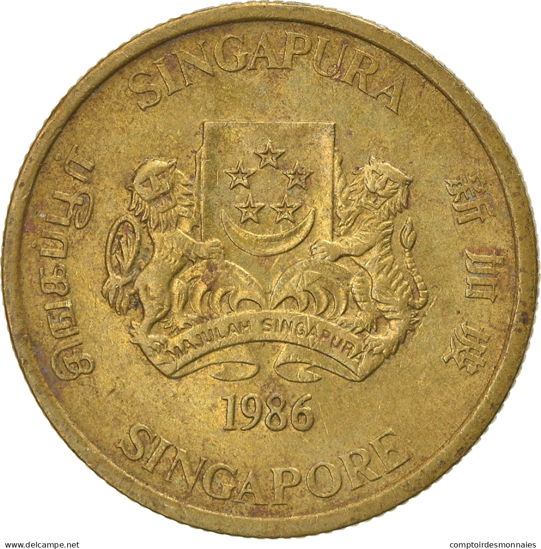 Monnaie, Singapour, 5 Cents, 1986, British Royal Mint, TB+, Aluminum-Bronze - Singapour