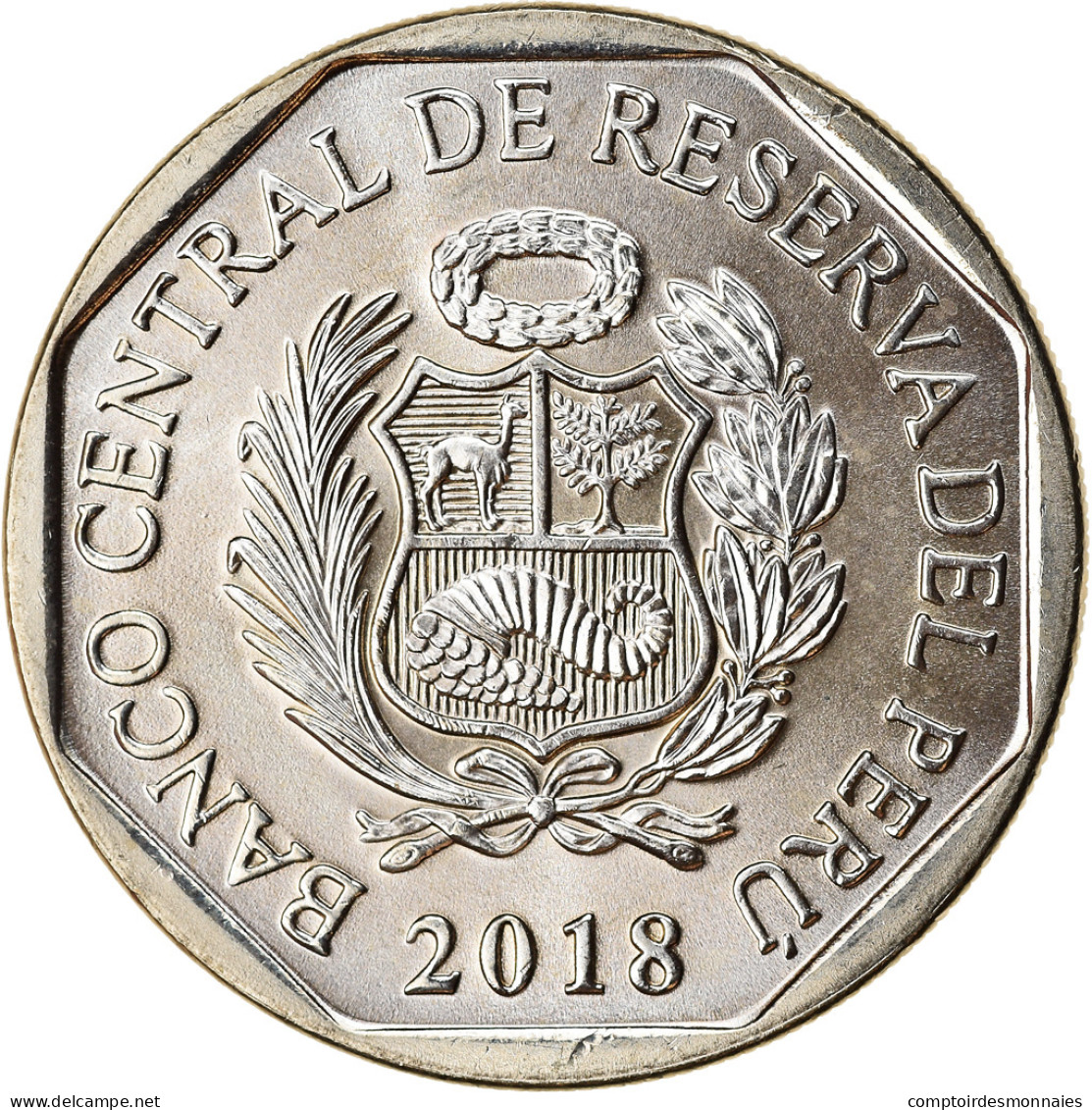Monnaie, Pérou, Sol, 2018, Lima, Félins - Jaguar, SPL, Nickel-brass - Peru