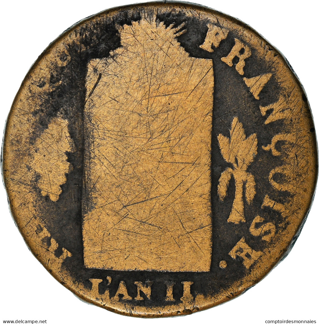 Monnaie, France, ½ Sol Aux Balances, 1/2 Sol, 1793, La Rochelle, B, Bronze - Otros & Sin Clasificación