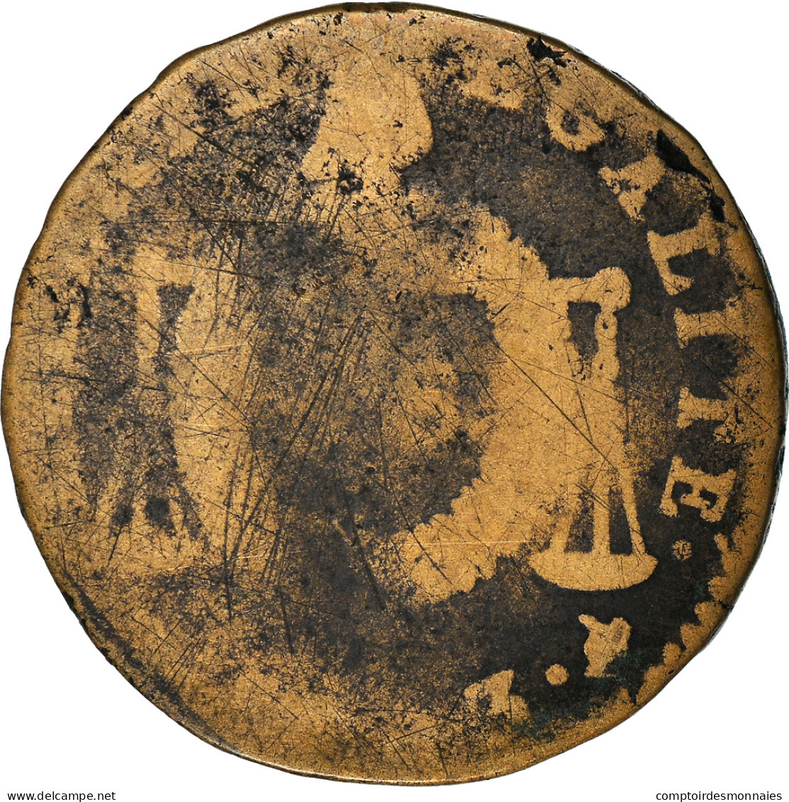 Monnaie, France, ½ Sol Aux Balances, 1/2 Sol, 1793, La Rochelle, B, Bronze - Autres & Non Classés