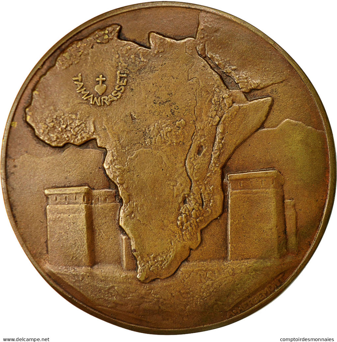 Algeria, Médaille, Charles De Foucauld L'Africain, 1946, Albert Herbemont - Andere & Zonder Classificatie