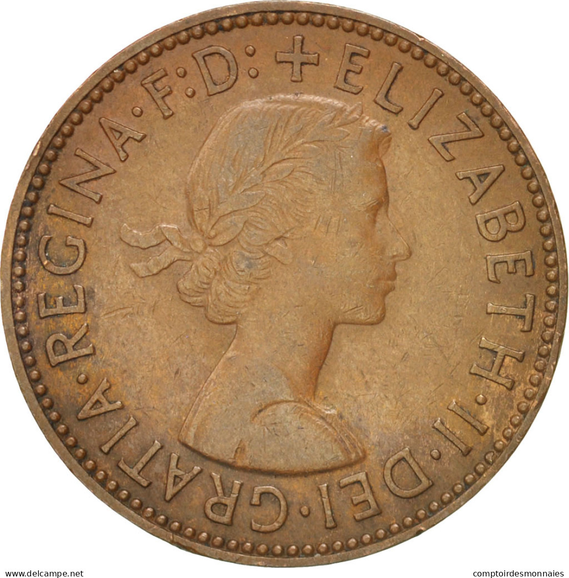 Monnaie, Grande-Bretagne, Elizabeth II, 1/2 Penny, 1959, TTB, Bronze, KM:896 - C. 1/2 Penny