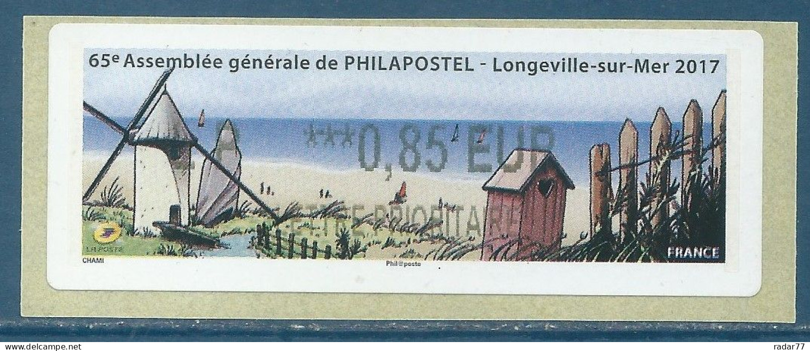 LISA 2 (ATM) LP ***0,85 EUR LETTRE PRIORITAIRE - 65ème AG De Philapostel - Longeville 2017 - 2010-... Illustrated Franking Labels