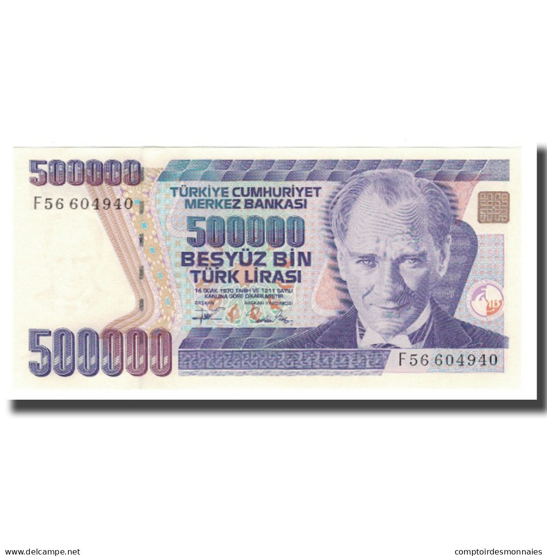 Billet, Turquie, 500,000 Lira, L.1970, KM:208, NEUF - Turquia
