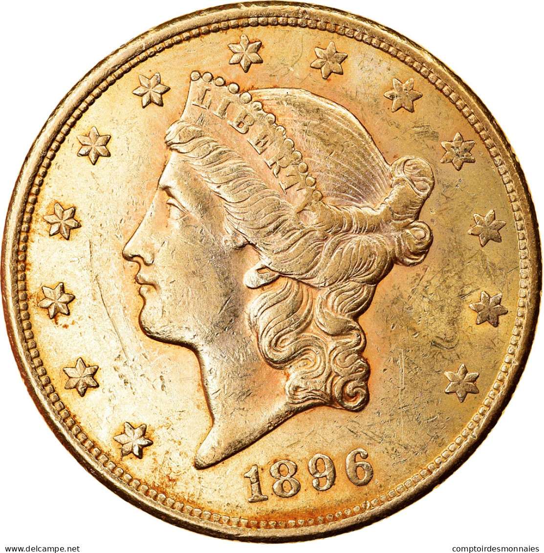 Monnaie, États-Unis, Liberty Head, $20, Double Eagle, 1896, U.S. Mint, San - 20$ - Double Eagle - 1877-1901: Coronet Head