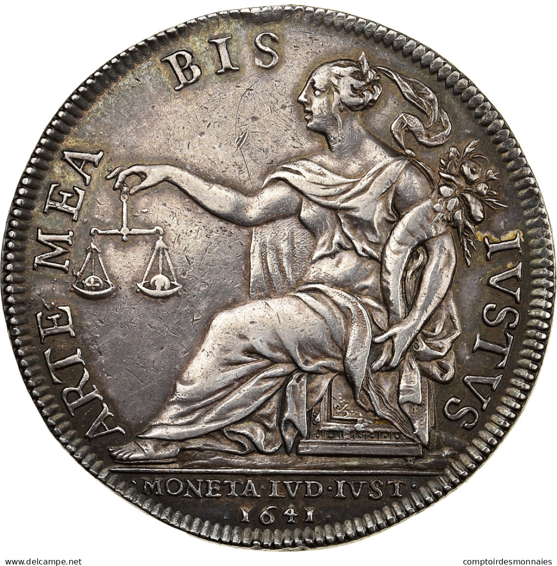 France, Louis XIII, Ecu, Essai De L'écu à La Monnaie Assise, 1641, Paris - 1610-1643 Louis XIII Le Juste