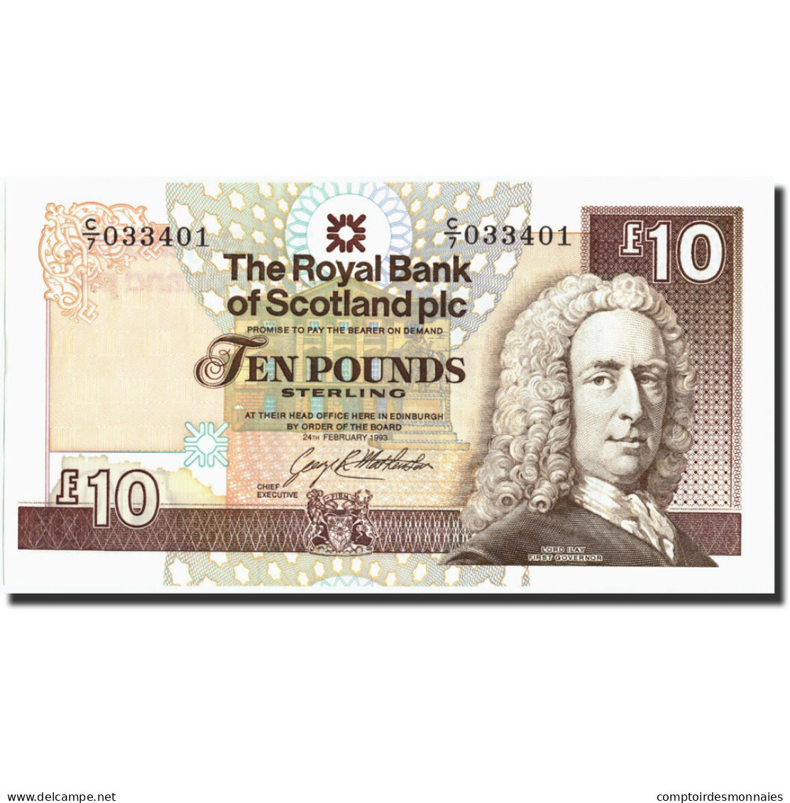 Billet, Scotland, 10 Pounds, 1993, 1993-02-24, KM:353a, NEUF - 10 Pounds