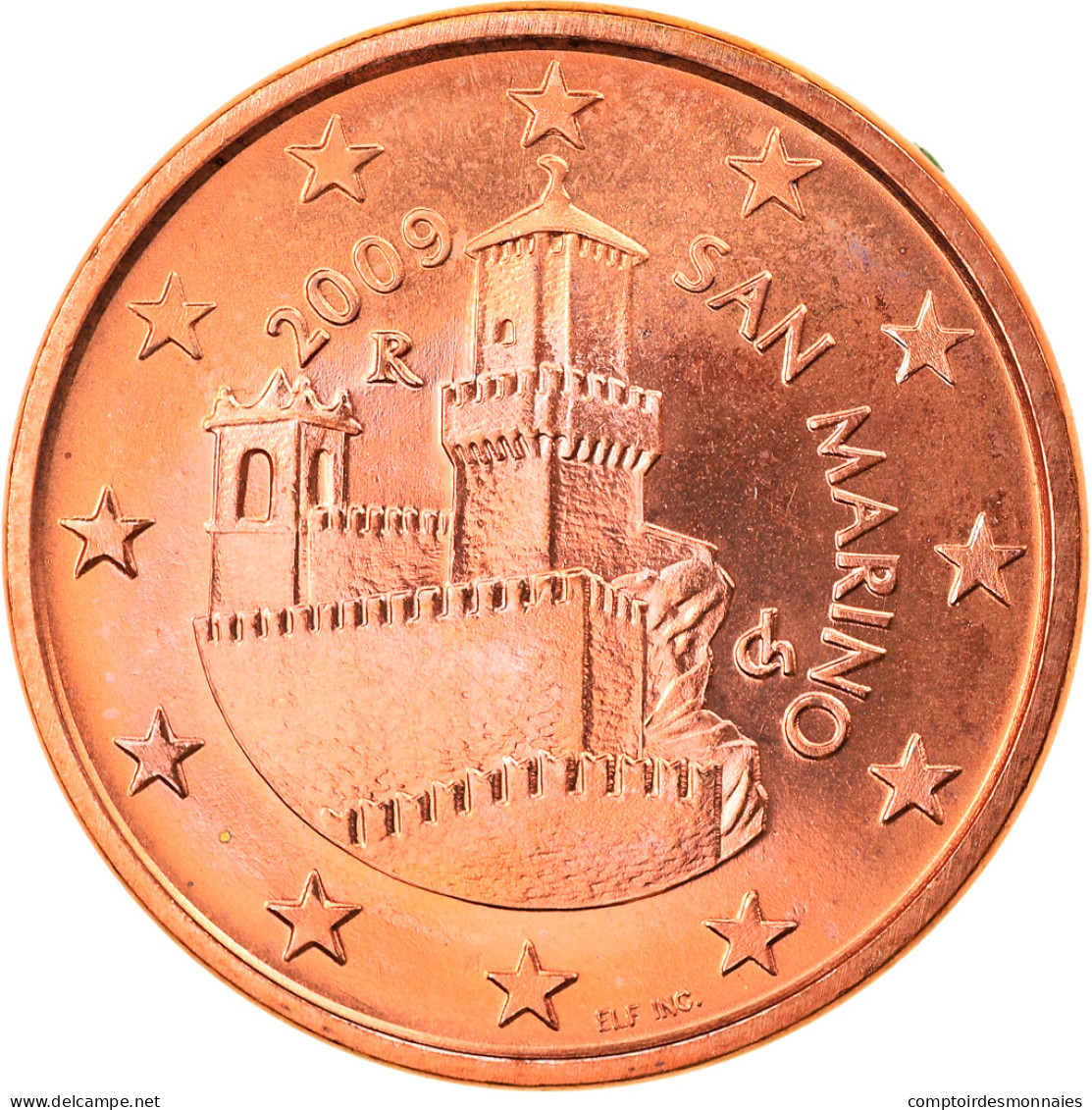 San Marino, 5 Euro Cent, 2009, Rome, SPL, Copper Plated Steel, KM:442 - San Marino