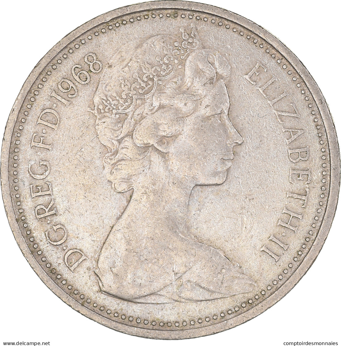 Monnaie, Grande-Bretagne, Elizabeth II, 5 New Pence, 1968, TTB, Cupro-nickel - 5 Pence & 5 New Pence