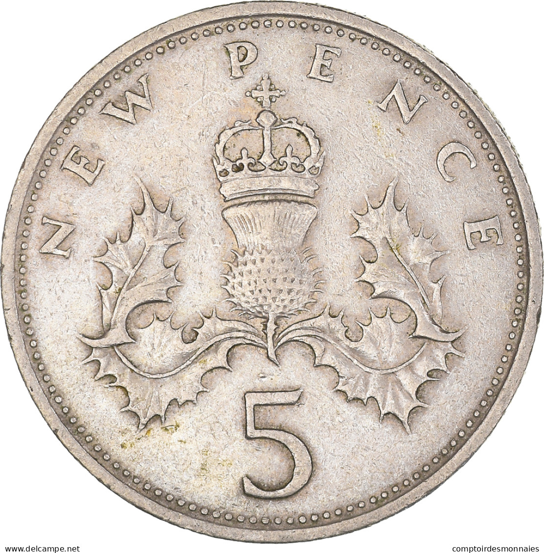 Monnaie, Grande-Bretagne, Elizabeth II, 5 New Pence, 1968, TTB, Cupro-nickel - 5 Pence & 5 New Pence