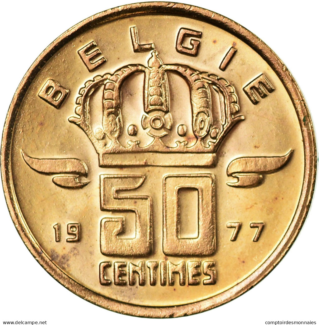 Monnaie, Belgique, Baudouin I, 50 Centimes, 1977, SPL, Bronze, KM:149.1 - 50 Centimes