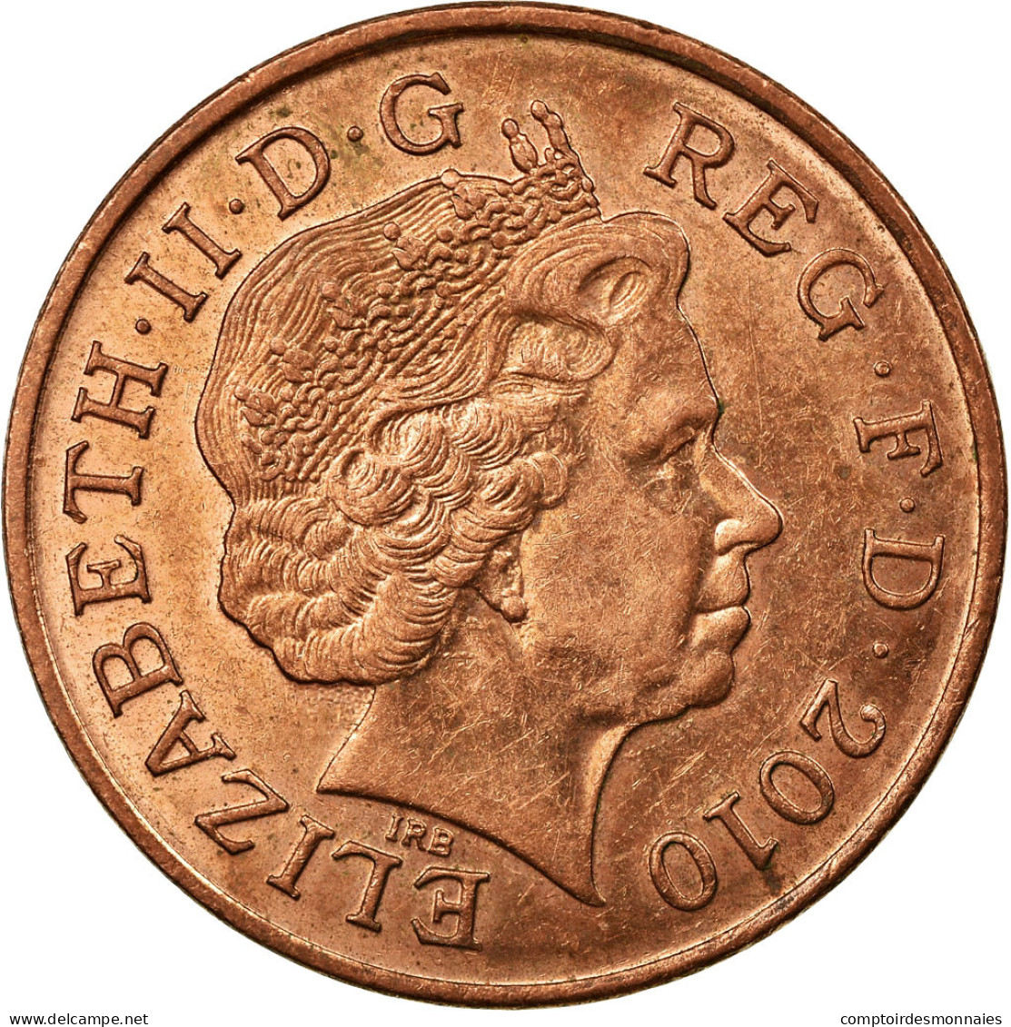 Monnaie, Grande-Bretagne, Elizabeth II, 2 Pence, 2010, TTB, Copper Plated Steel - 2 Pence & 2 New Pence