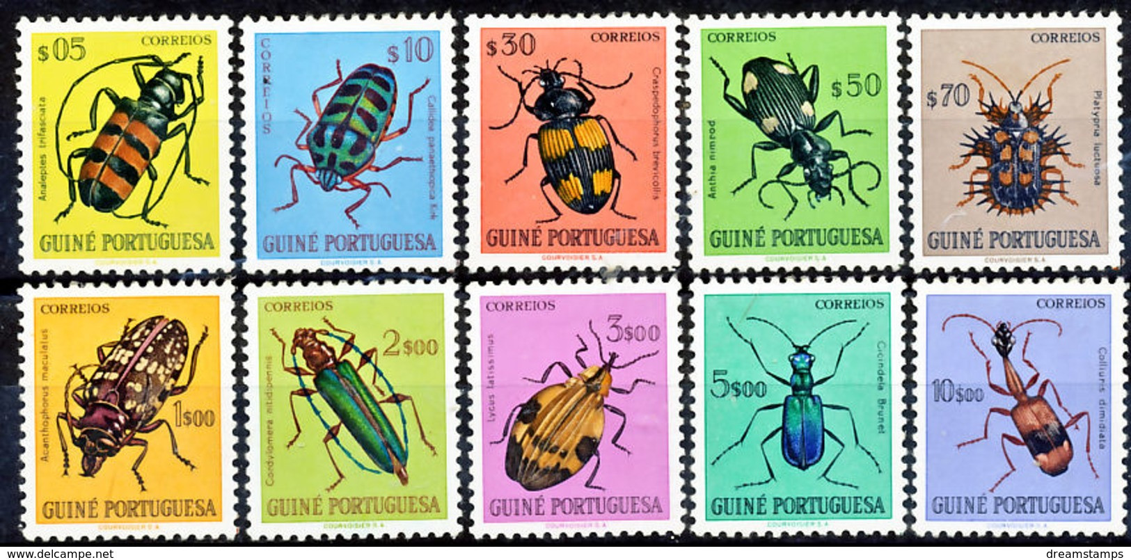 !										■■■■■ds■■ Guinea 1953 AF#270-279 * Insects Complete Set Animals  (x7440) - Guinea Portoghese