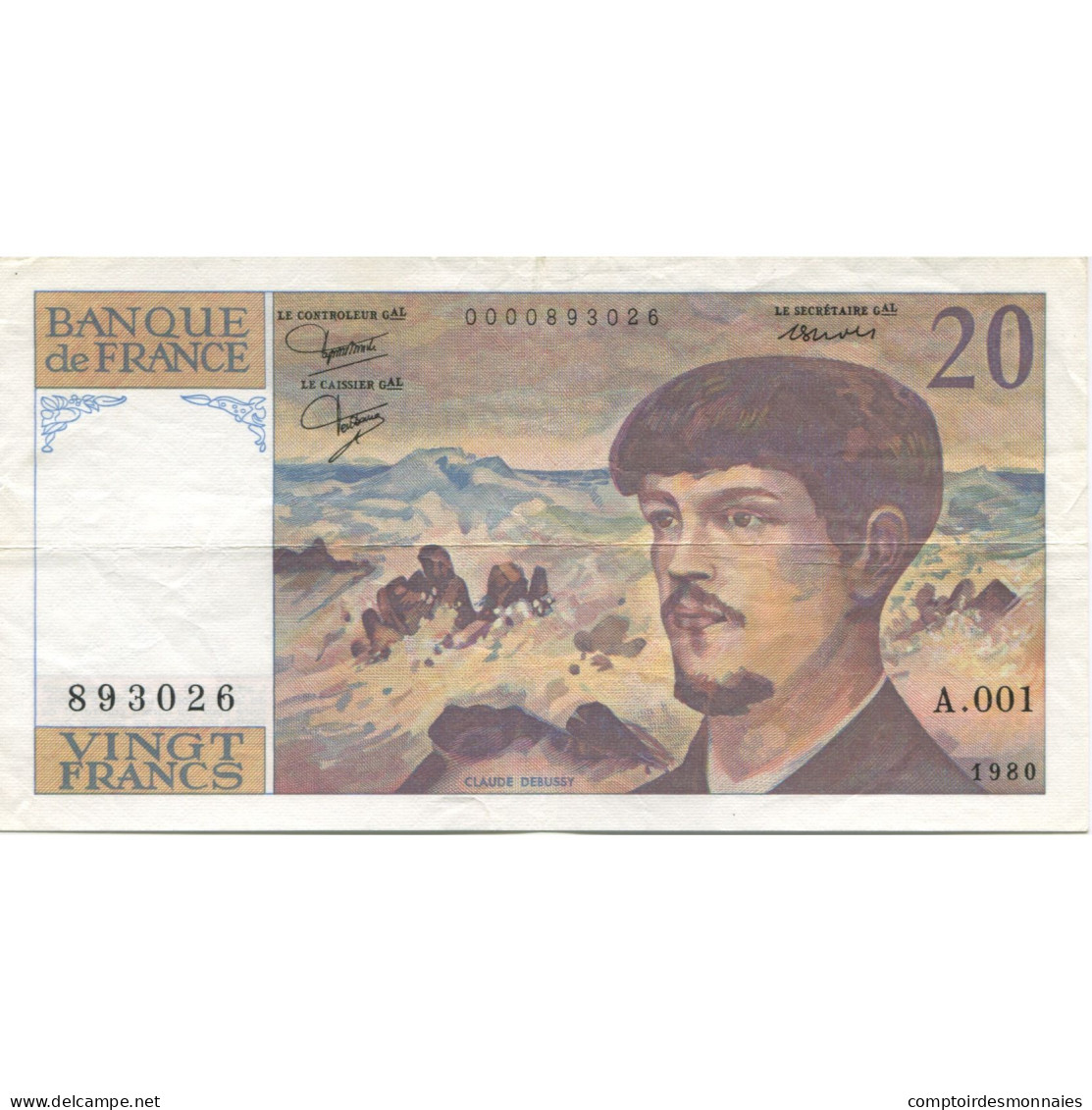 France, 20 Francs, Debussy, 1980, SUP, Fayette:66.1.a.1, KM:151a - 20 F 1980-1997 ''Debussy''