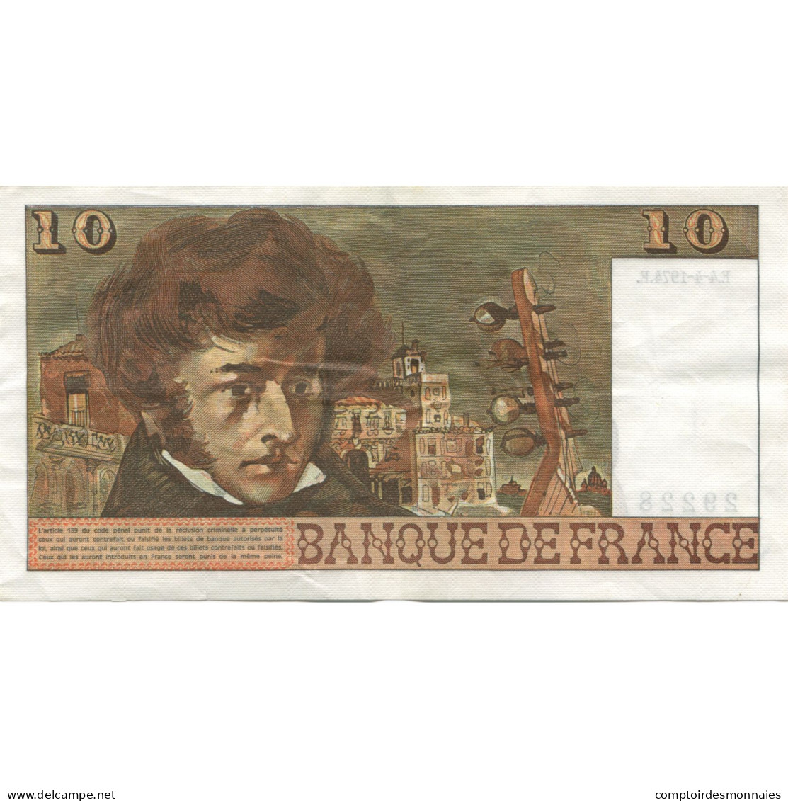 France, 10 Francs, Berlioz, 1974, 1974-04-04, SUP, Fayette:63.4, KM:150a - 10 F 1972-1978 ''Berlioz''