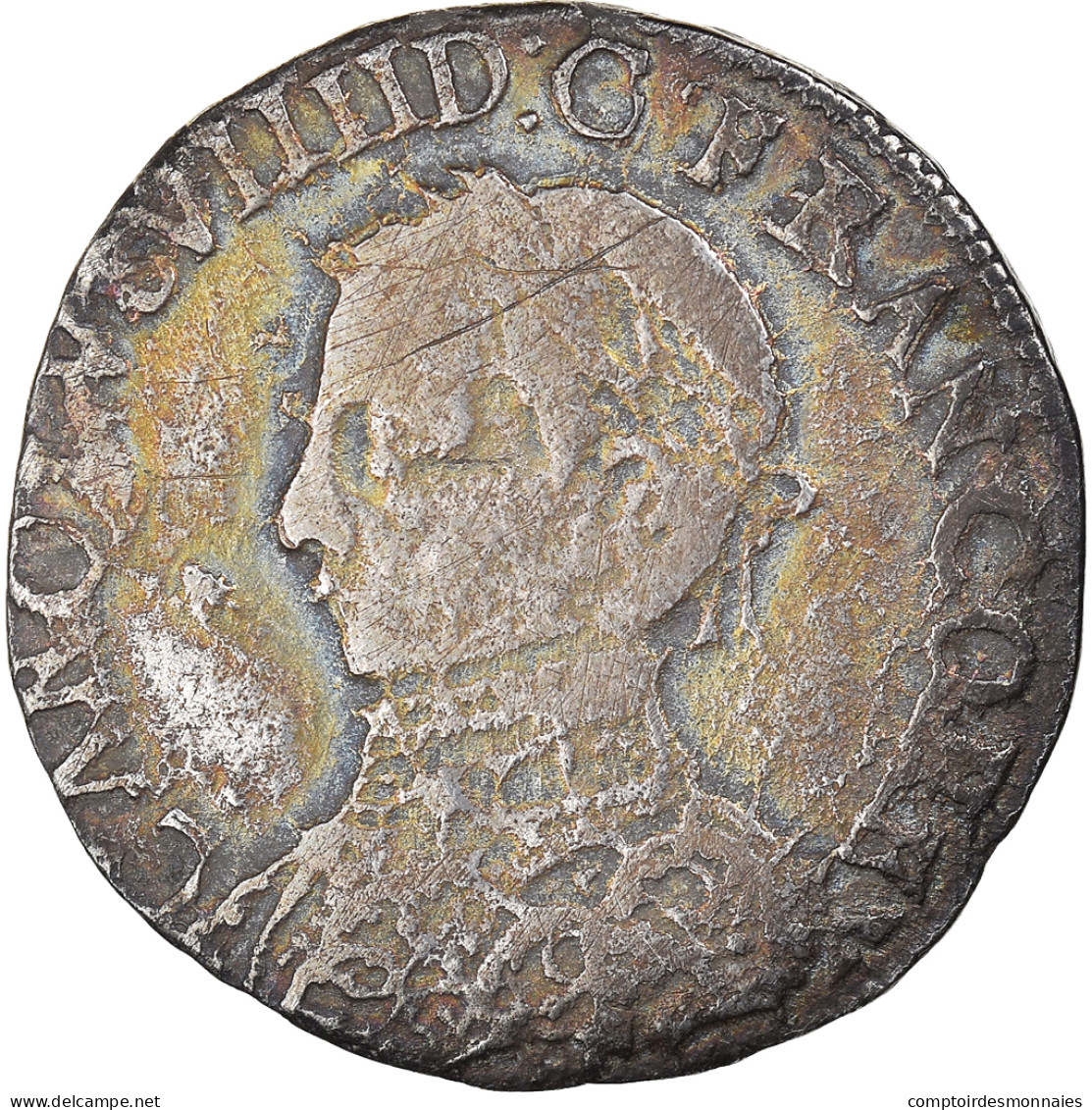 Monnaie, France, Charles IX, Demi Teston, 1562, La Rochelle, TB+, Argent - 1560-1574 Karl IX.