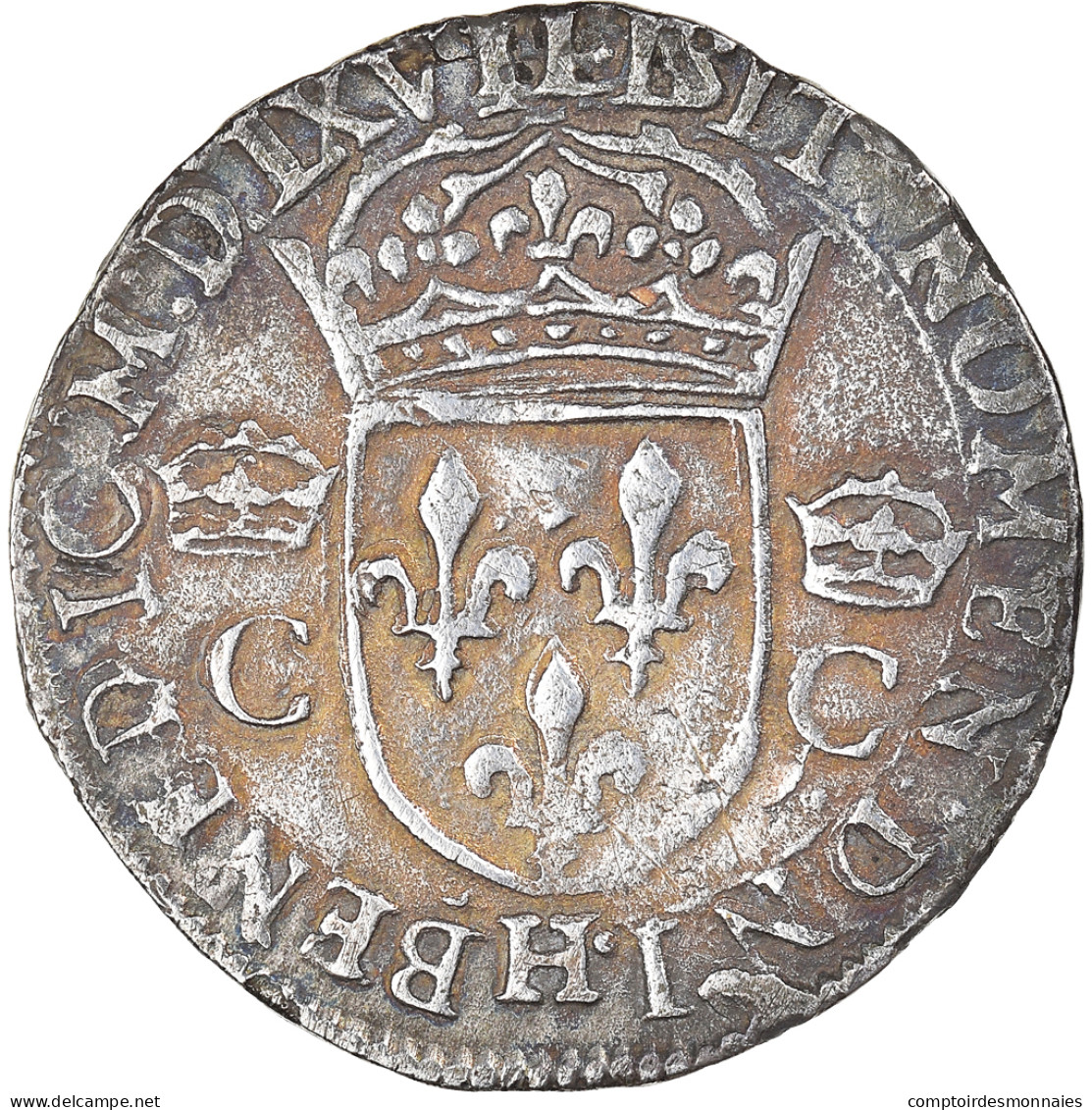 Monnaie, France, Charles IX, Demi Teston, 1562, La Rochelle, TB+, Argent - 1560-1574 Carlos IX