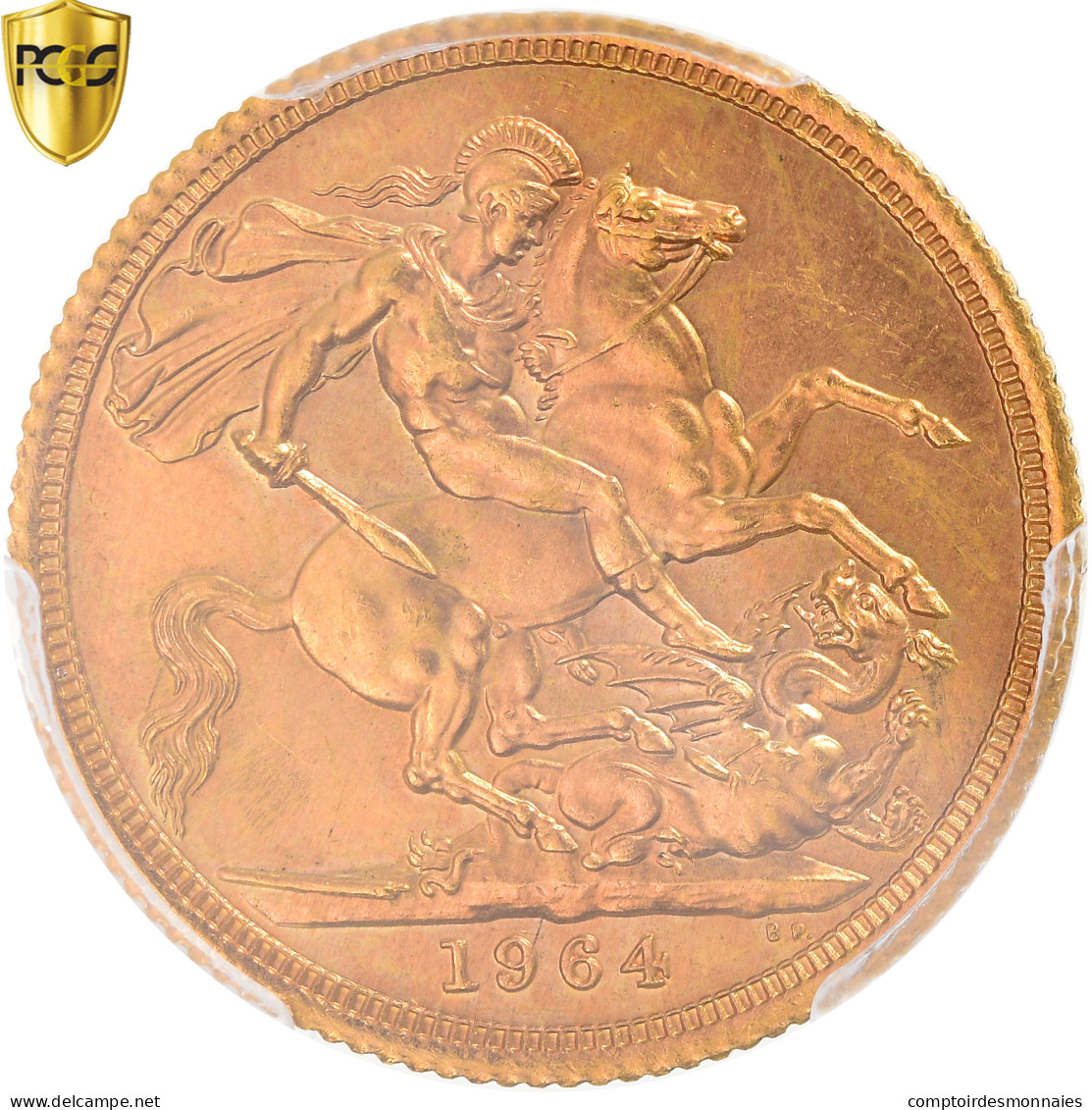 Grande-Bretagne, Elizabeth II, Souverain, 1964, Or, PCGS, MS63, Spink:4125 - 1 Sovereign