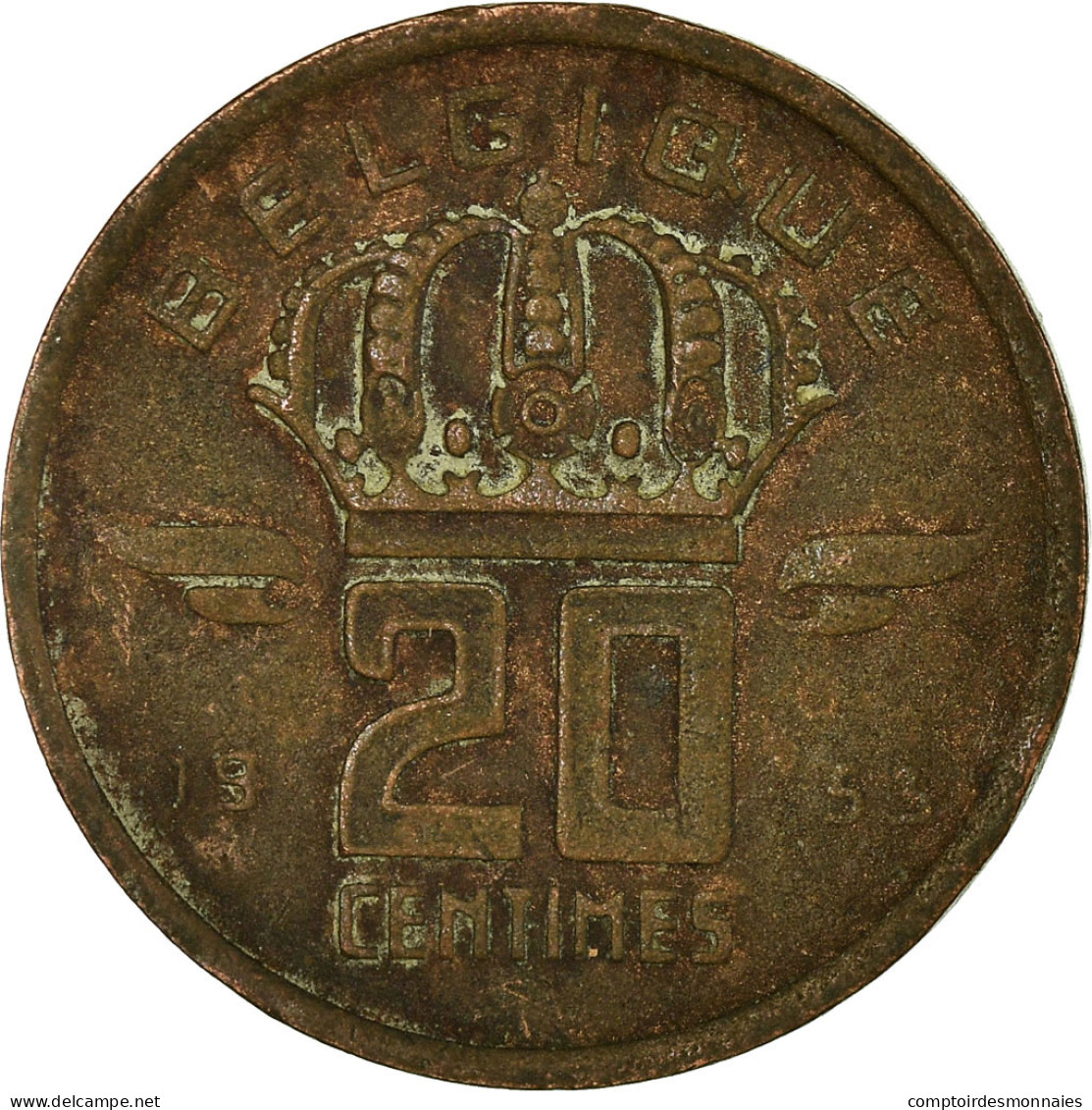 Monnaie, Belgique, 20 Centimes, 1953, TB, Bronze, KM:146 - 20 Centimes