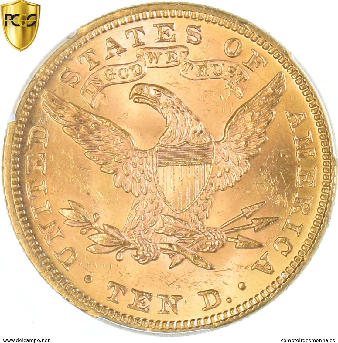 États-Unis, 10 Dollars, Coronet Head, 1893, Philadelphie, Or, PCGS, MS63 - 10$ - Eagle - 1866-1907: Coronet Head