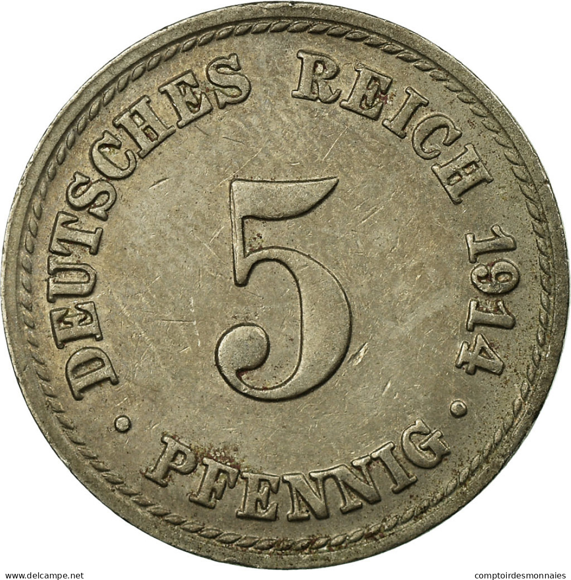 Monnaie, GERMANY - EMPIRE, Wilhelm II, 5 Pfennig, 1914, Berlin, TTB - 5 Pfennig