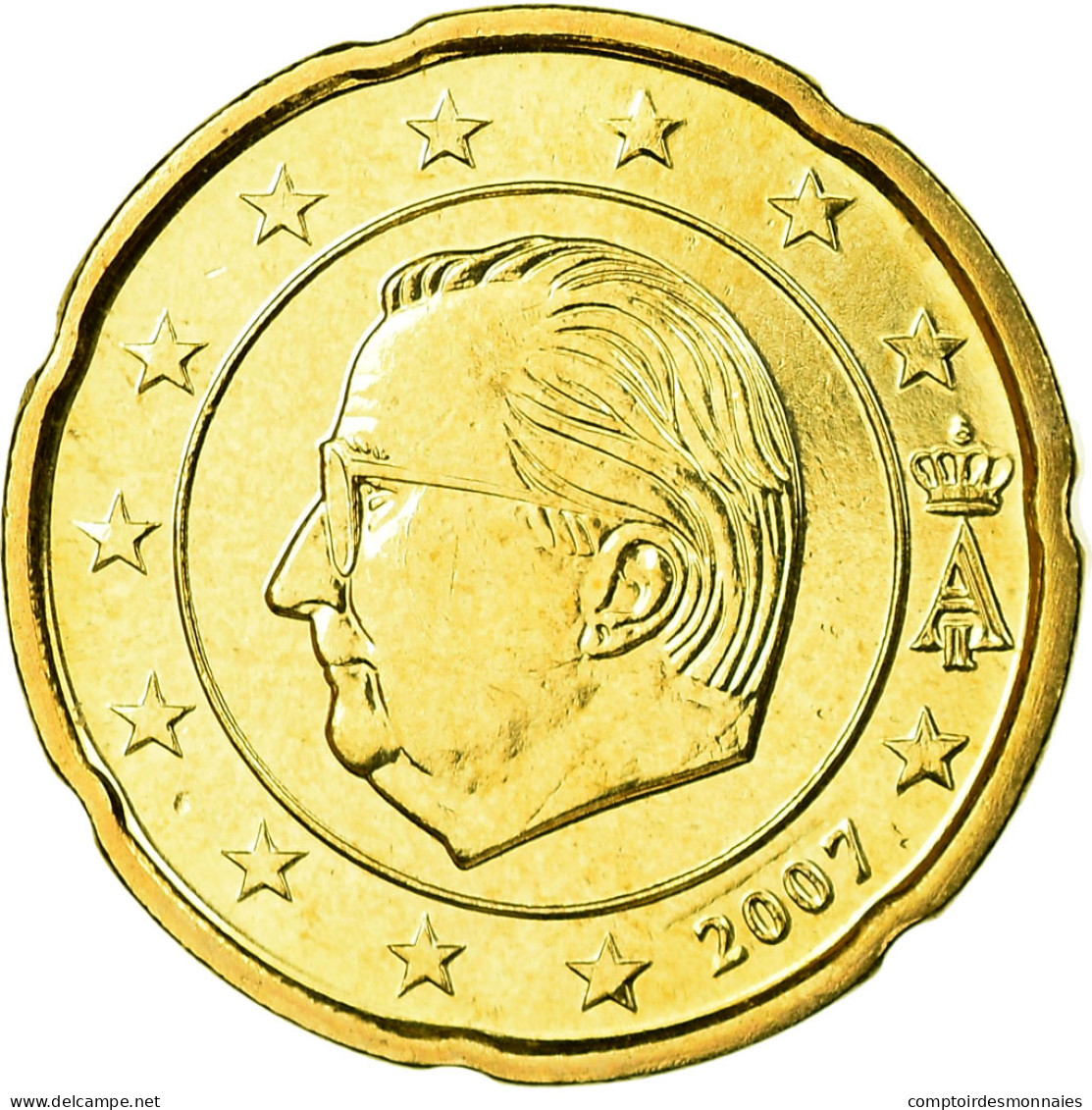 Belgique, 20 Euro Cent, 2007, FDC, Laiton, KM:243 - Belgien