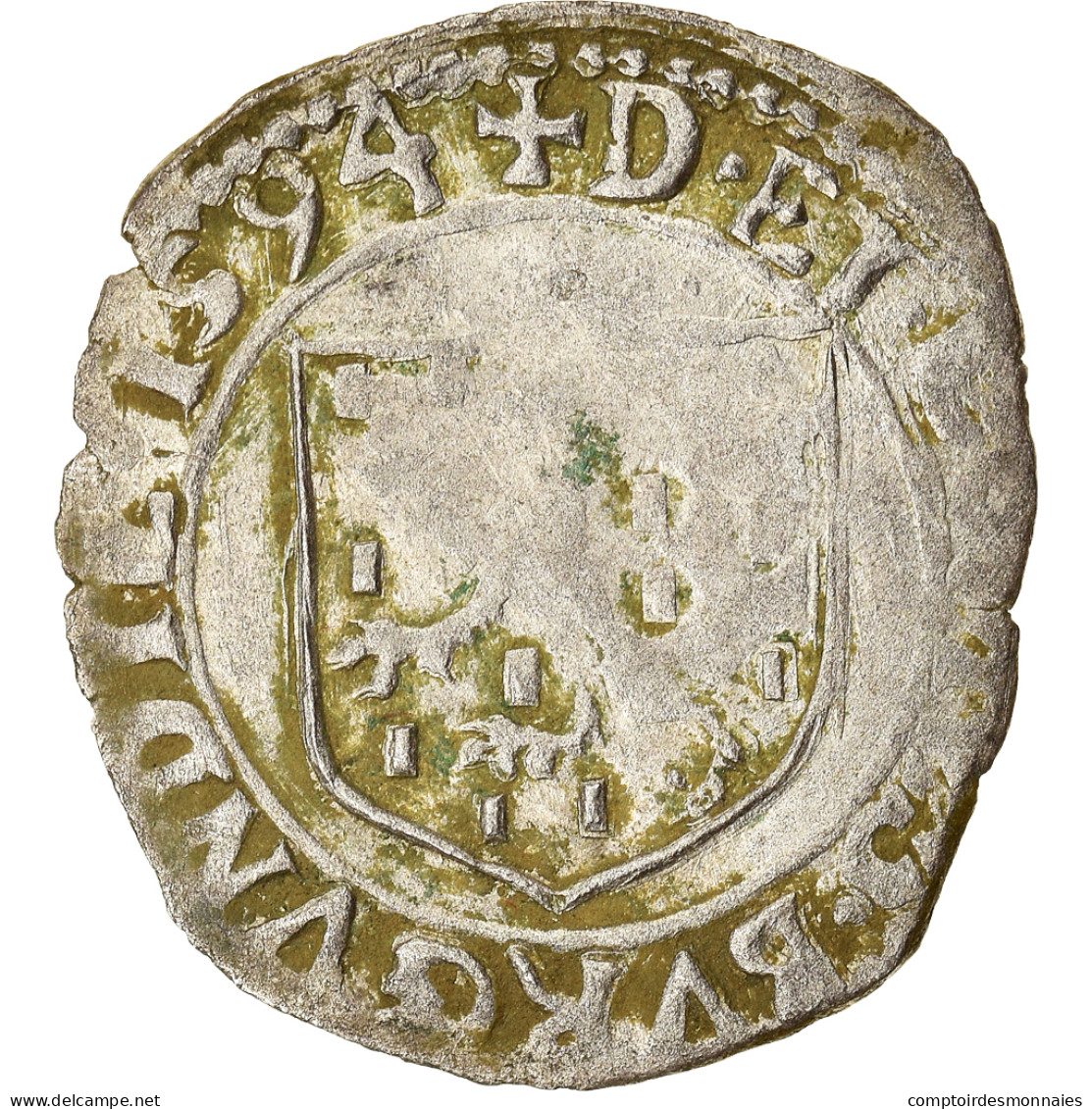 Monnaie, Espagne, Franche-Comté, Philippe II, Carolus, 1594, Dole, TB+, Billon - Andere & Zonder Classificatie