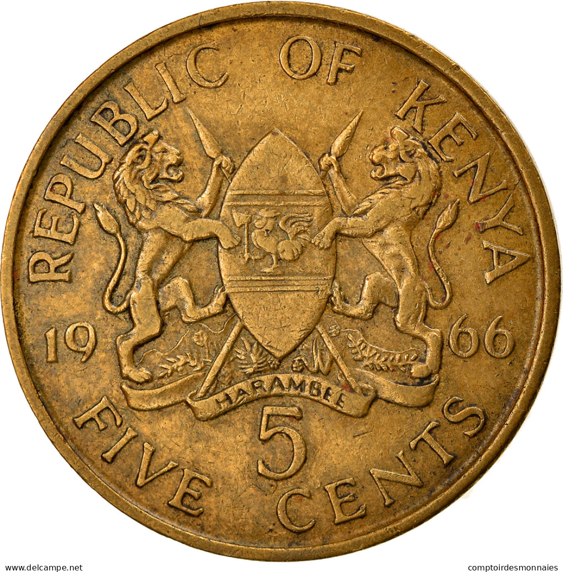 Monnaie, Kenya, 5 Cents, 1966, TTB, Nickel-brass, KM:1 - Kenya