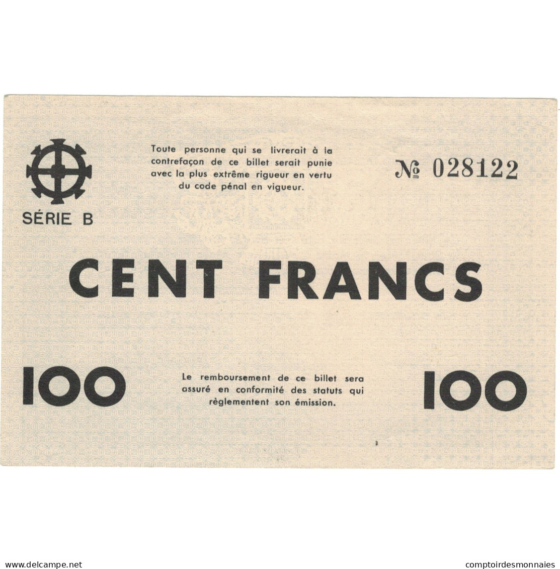 France, Mulhouse, 100 Francs, 1940, SPL - Bons & Nécessité