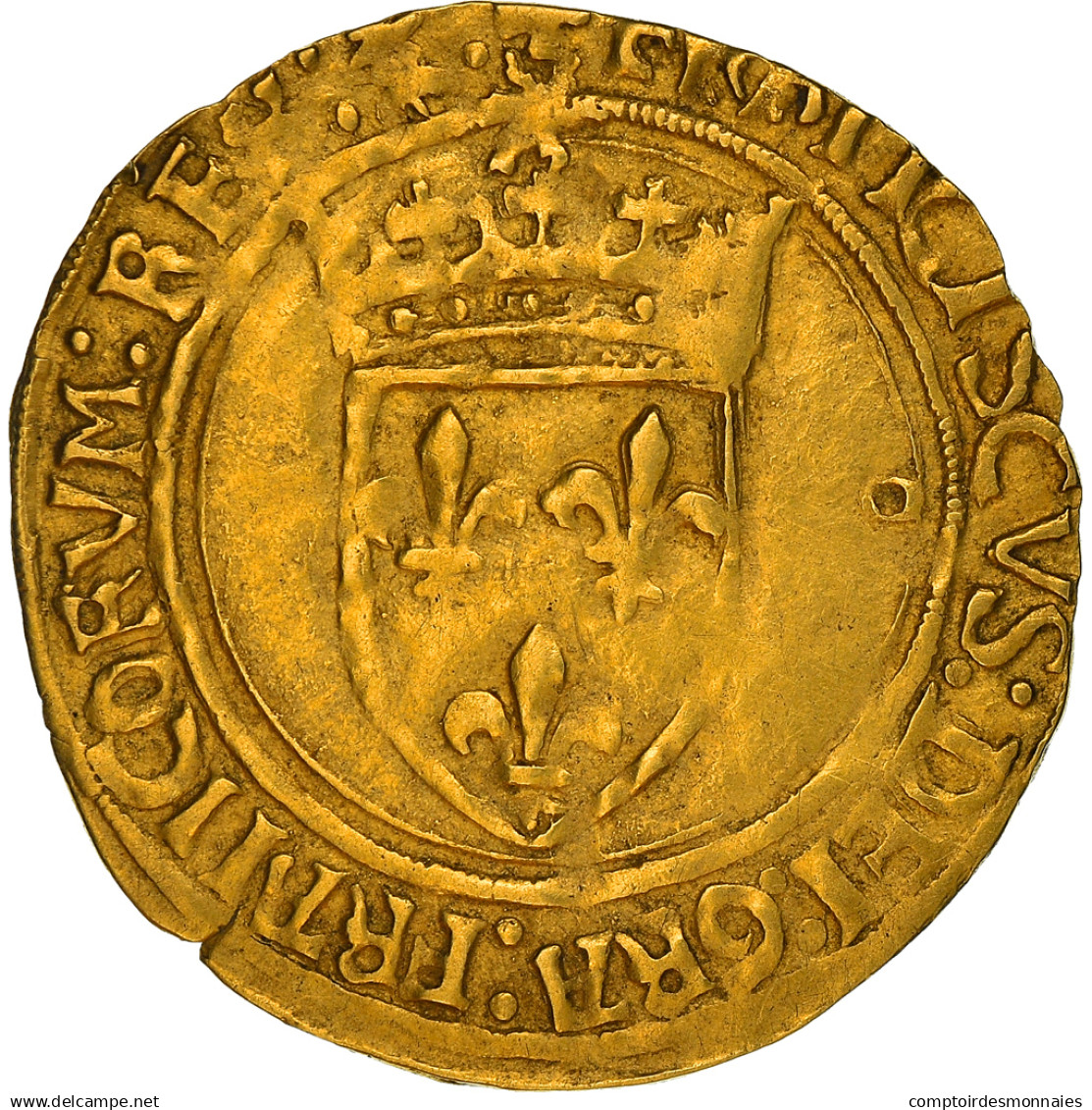 Monnaie, France, Ecu D'or, 1519, Poitiers, TTB, Or, Duplessy:882 - 1515-1547 Frans I