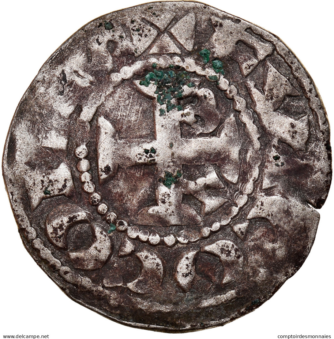 Monnaie, France, Anjou, Foulques V, Denier, ND (1160-1190), Angers, TB+, Argent - Other & Unclassified