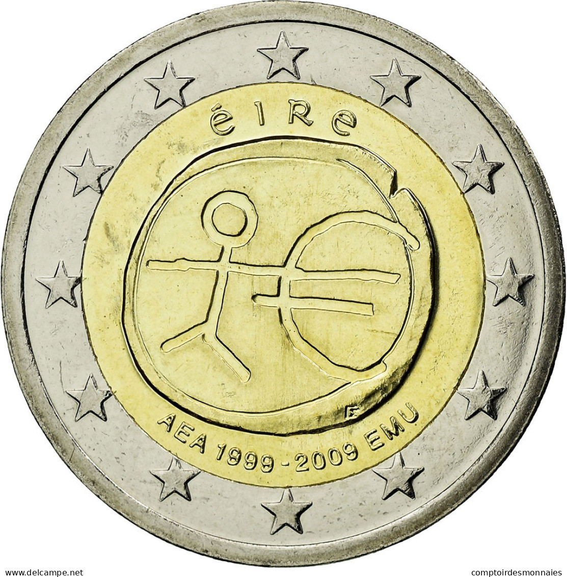 IRELAND REPUBLIC, 2 Euro, 10 Ans De L'Euro, 2009, SUP, Bi-Metallic, KM:62 - Irland