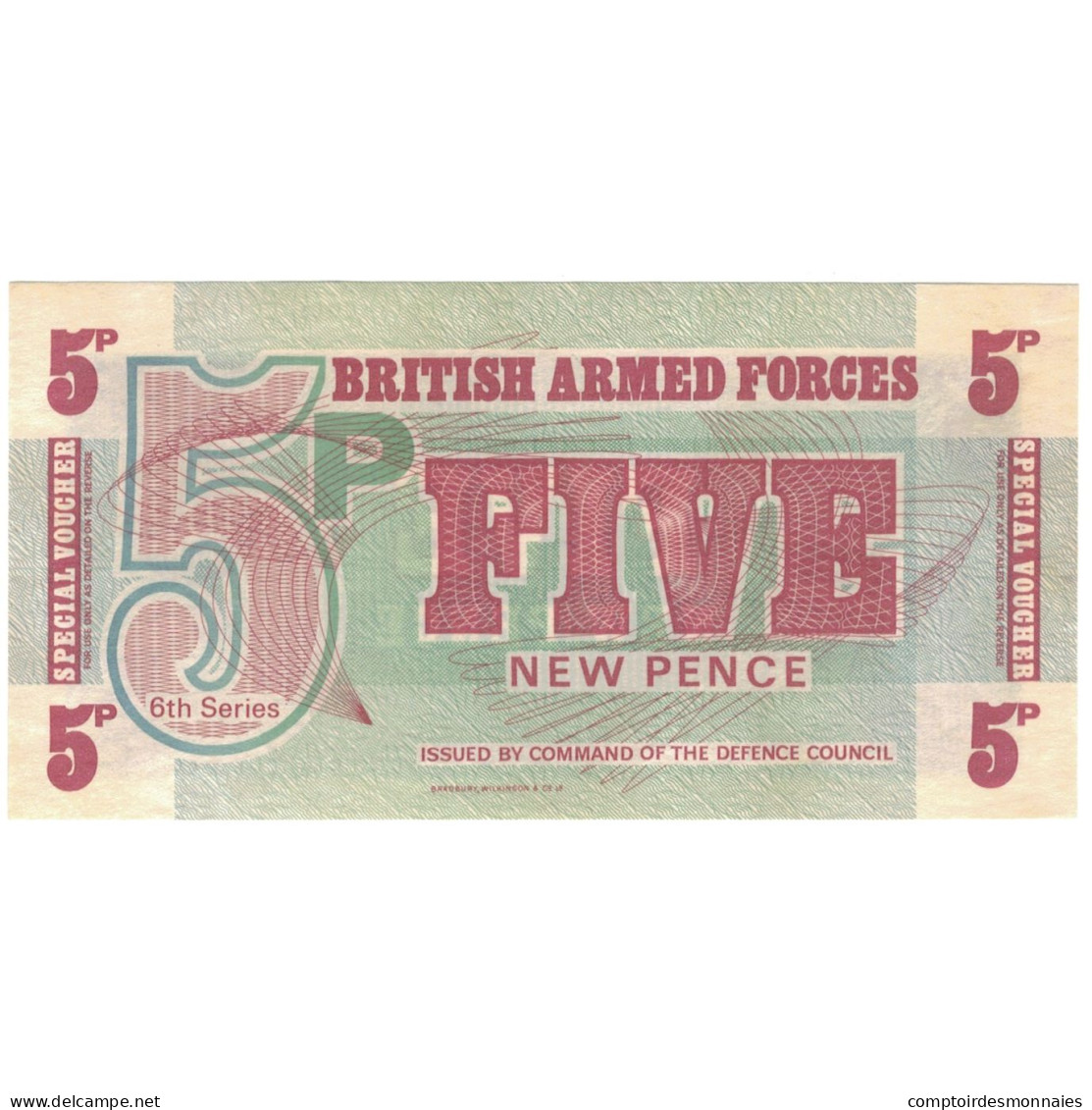 Billet, Grande-Bretagne, 5 New Pence, Undated (1972), KM:M47, SUP - British Armed Forces & Special Vouchers