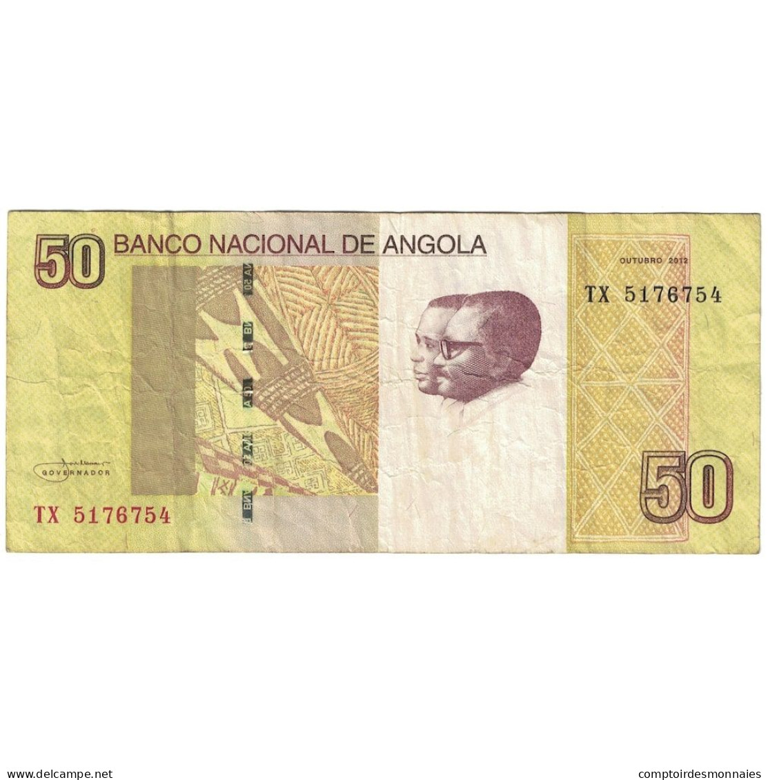 Billet, Angola, 50 Kwanzas, 2012, 2012-10, KM:152, B+ - Angola