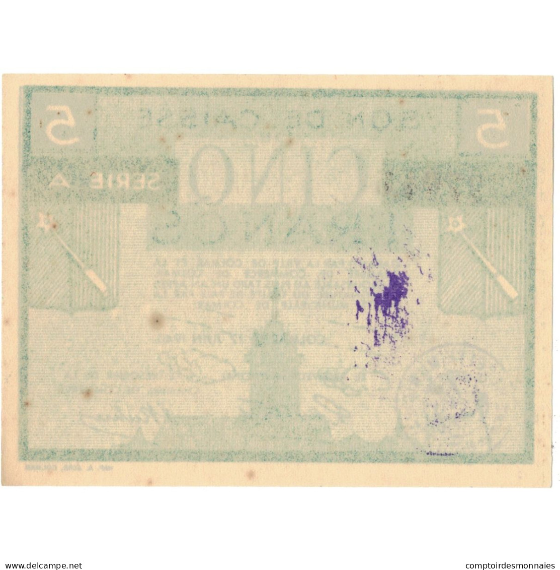 France, Colmar, 5 Francs, 1940, TTB - Buoni & Necessità