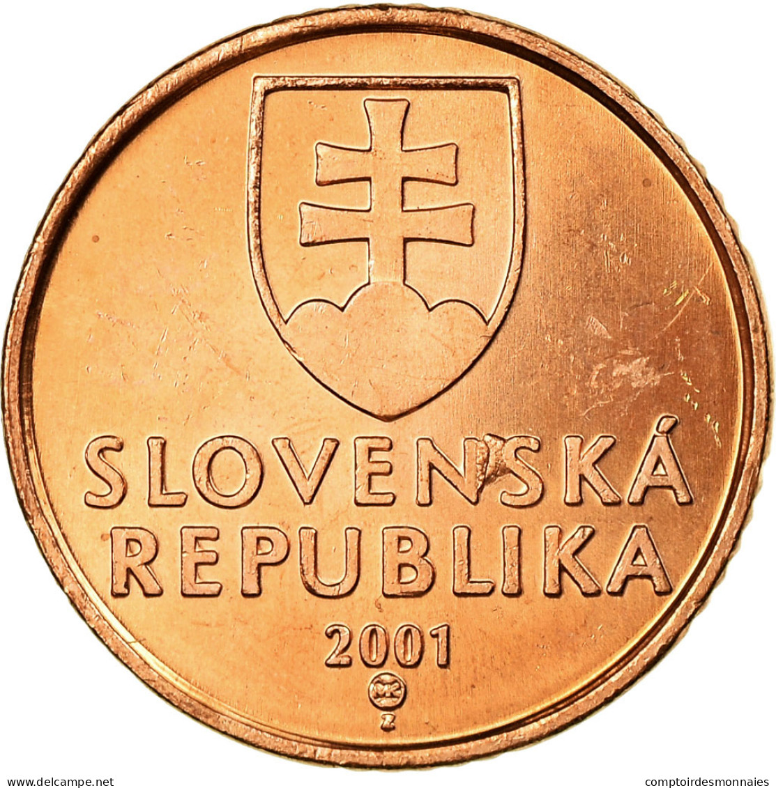 Monnaie, Slovaquie, 50 Halierov, 2001, SUP, Copper Plated Steel, KM:35 - Slowakei