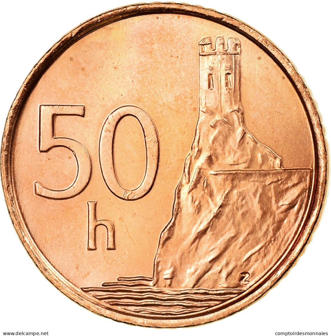 Monnaie, Slovaquie, 50 Halierov, 2001, SUP, Copper Plated Steel, KM:35 - Slowakije