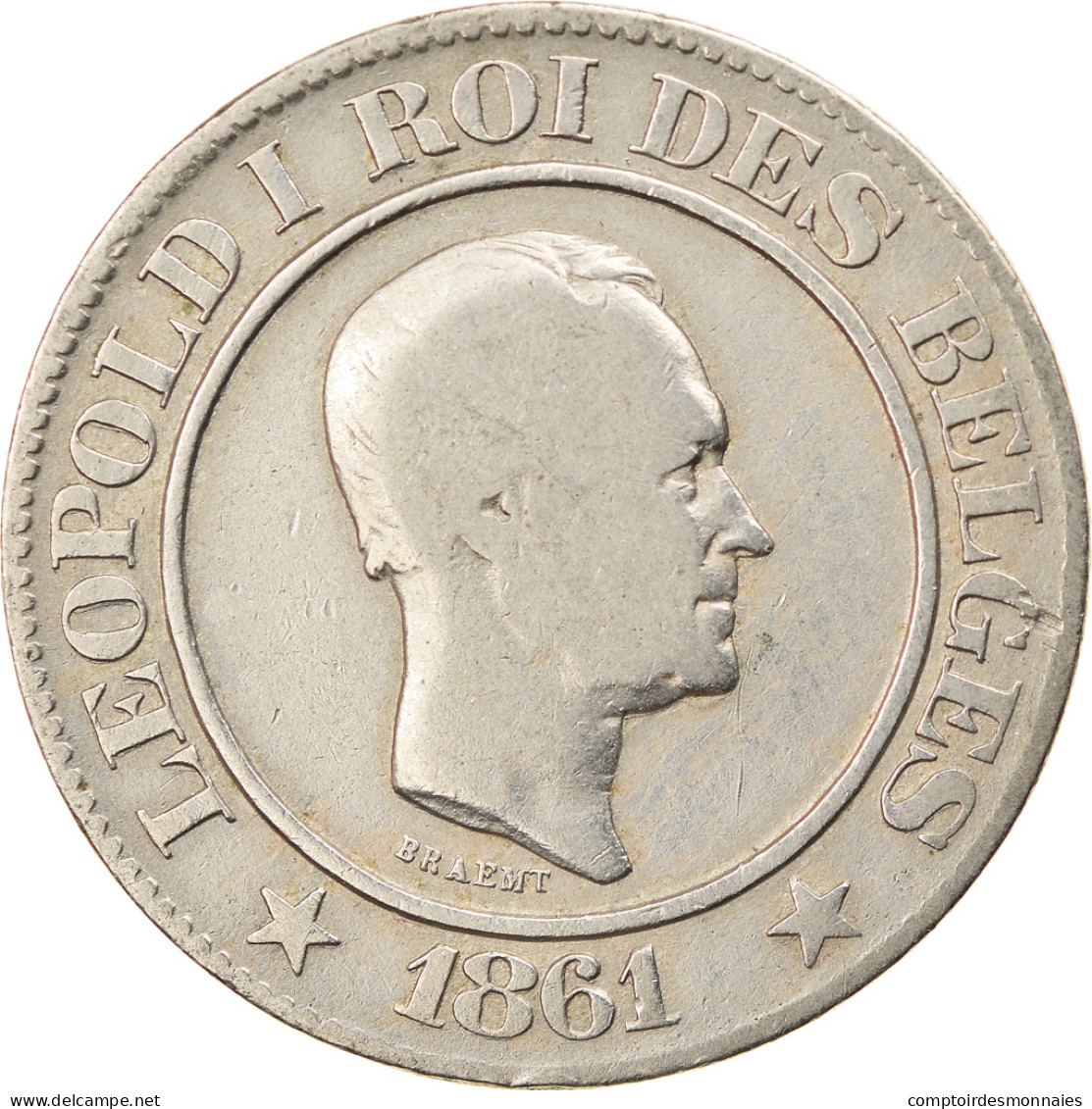 Monnaie, Belgique, Leopold I, 20 Centimes, 1861, TB, Copper-nickel, KM:20 - 20 Cents