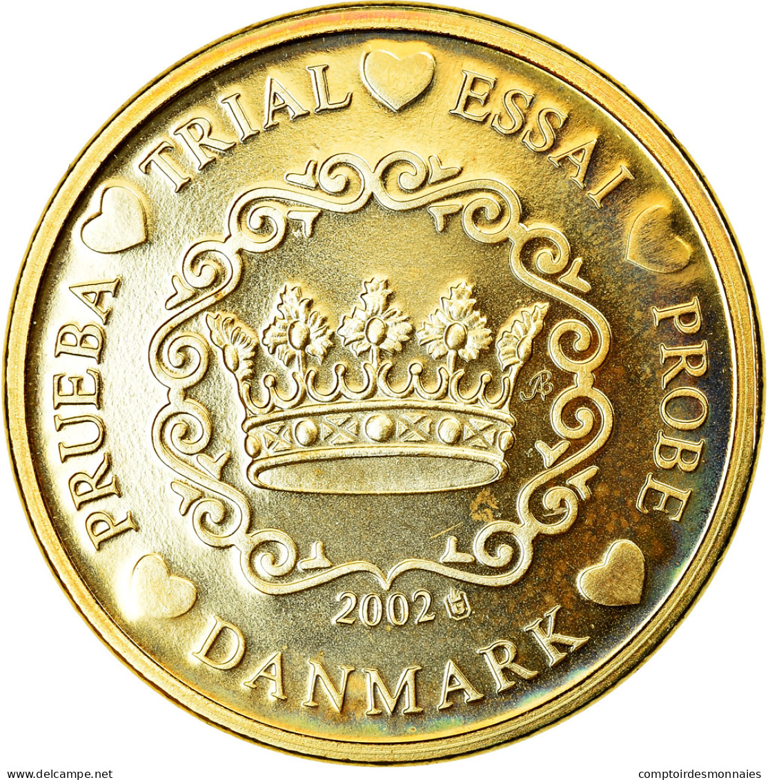 Danemark, 10 Euro Cent, 2002, Unofficial Private Coin, SPL, Laiton - Privatentwürfe