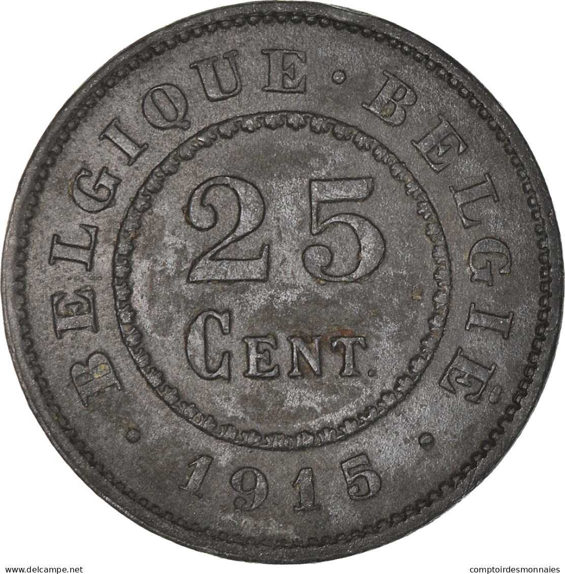 Monnaie, Belgique, Albert I, 25 Centimes, 1915, TTB+, Zinc, KM:82 - 25 Centimes