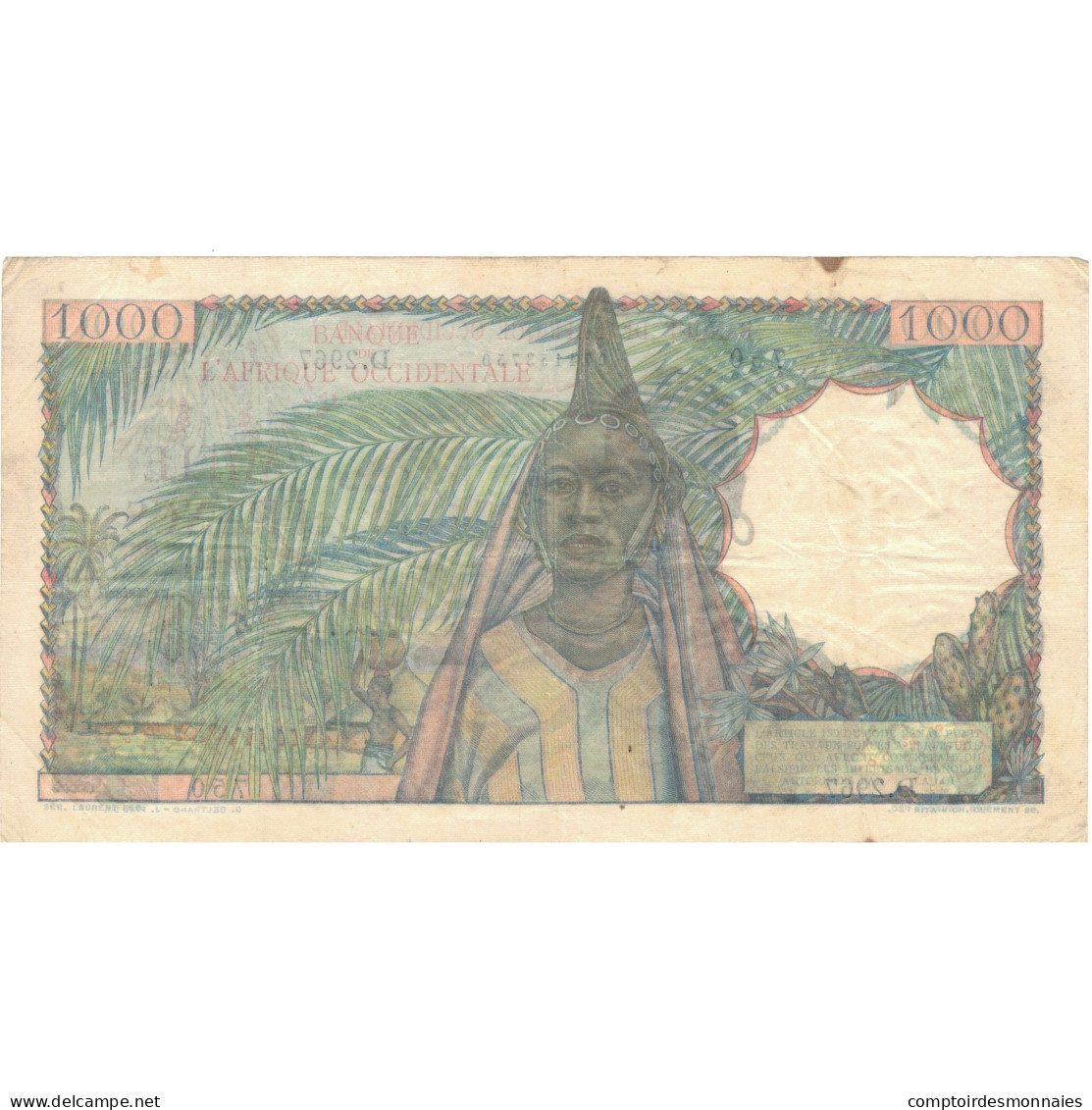 Billet, French West Africa, 1000 Francs, 1953, 1953-11-21, KM:42, TTB+ - Stati Dell'Africa Occidentale