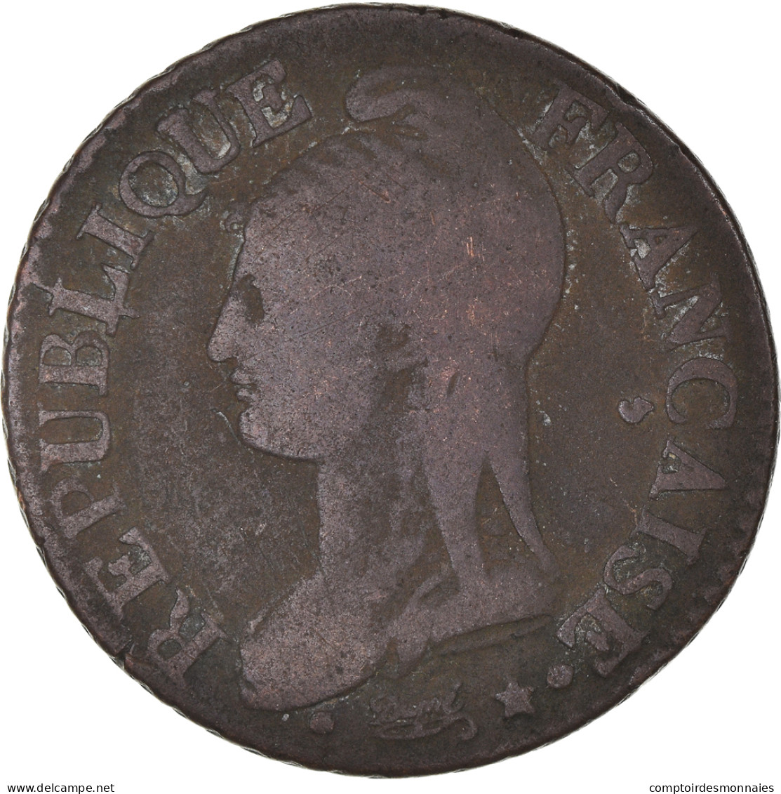 Monnaie, France, Dupré, 5 Centimes, AN 7, Paris, TB, Bronze, KM:640.1 - Otros & Sin Clasificación