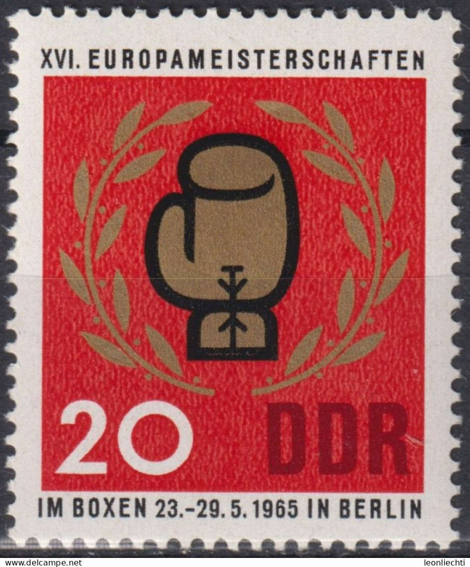 1965 DDR, ** Mi:DD 1101, Yt:DD 803, Europameisterschaften Im Boxen, Boxhandschuh - Pugilato