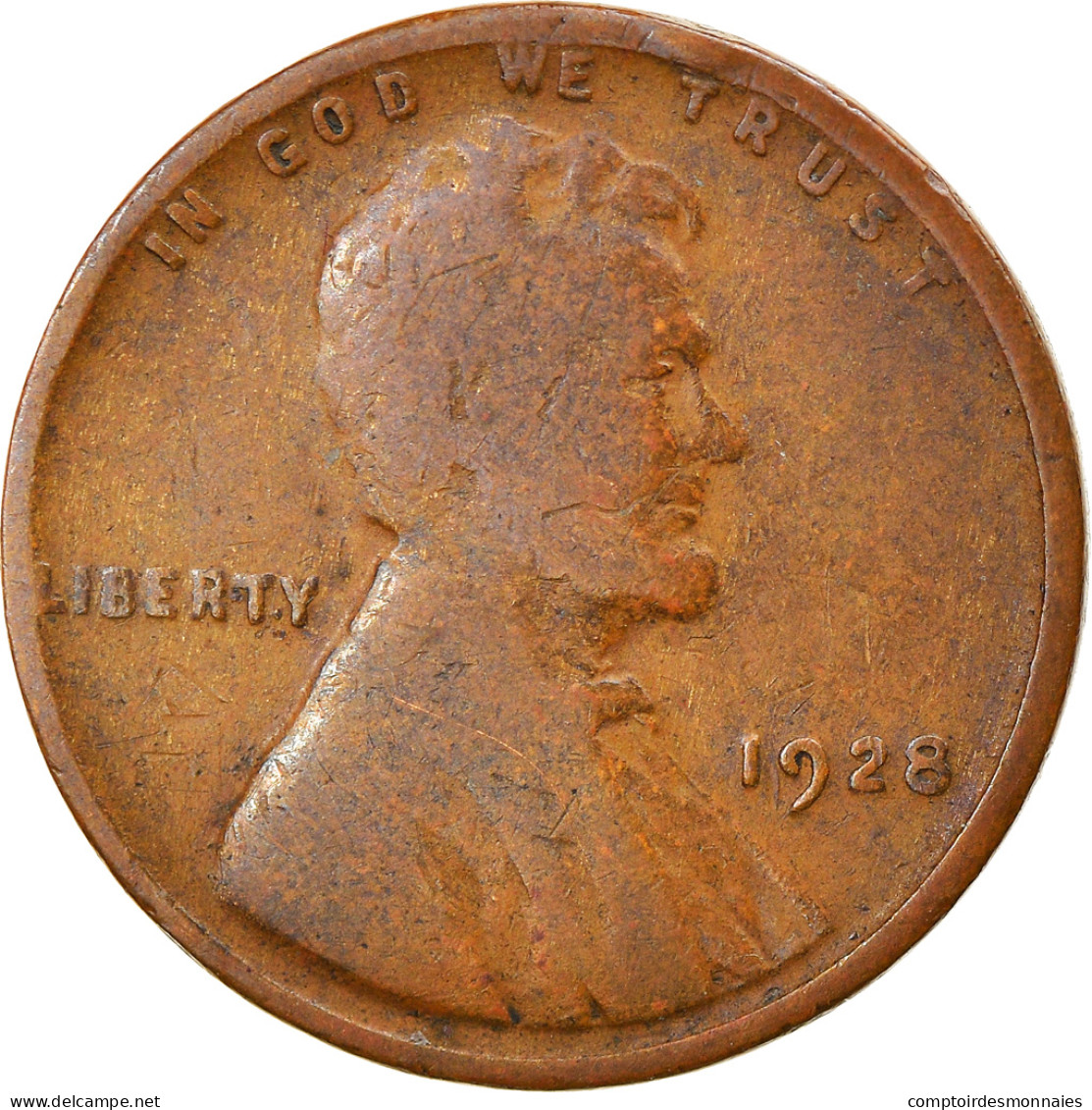 Monnaie, États-Unis, Lincoln Cent, Cent, 1928, U.S. Mint, Philadelphie, B+ - 1909-1958: Lincoln, Wheat Ears Reverse