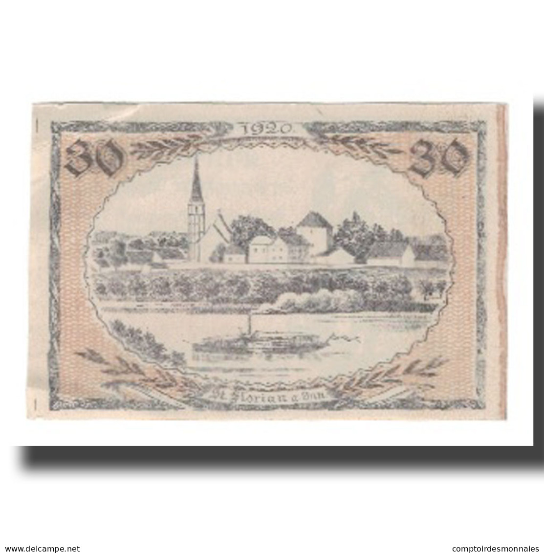 Billet, Autriche, St. Florian Am Inn O.Ö. Gemeinde, 30 Heller, Paysage, 1920 - Oesterreich