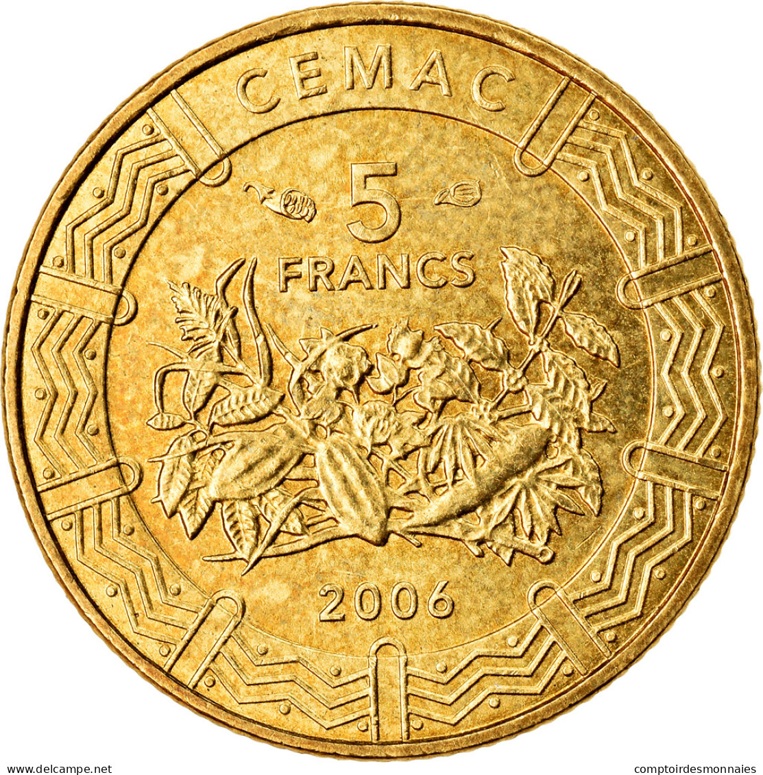 Monnaie, États De L'Afrique Centrale, 5 Francs, 2006, Paris, TTB, Laiton, KM:18 - Repubblica Centroafricana