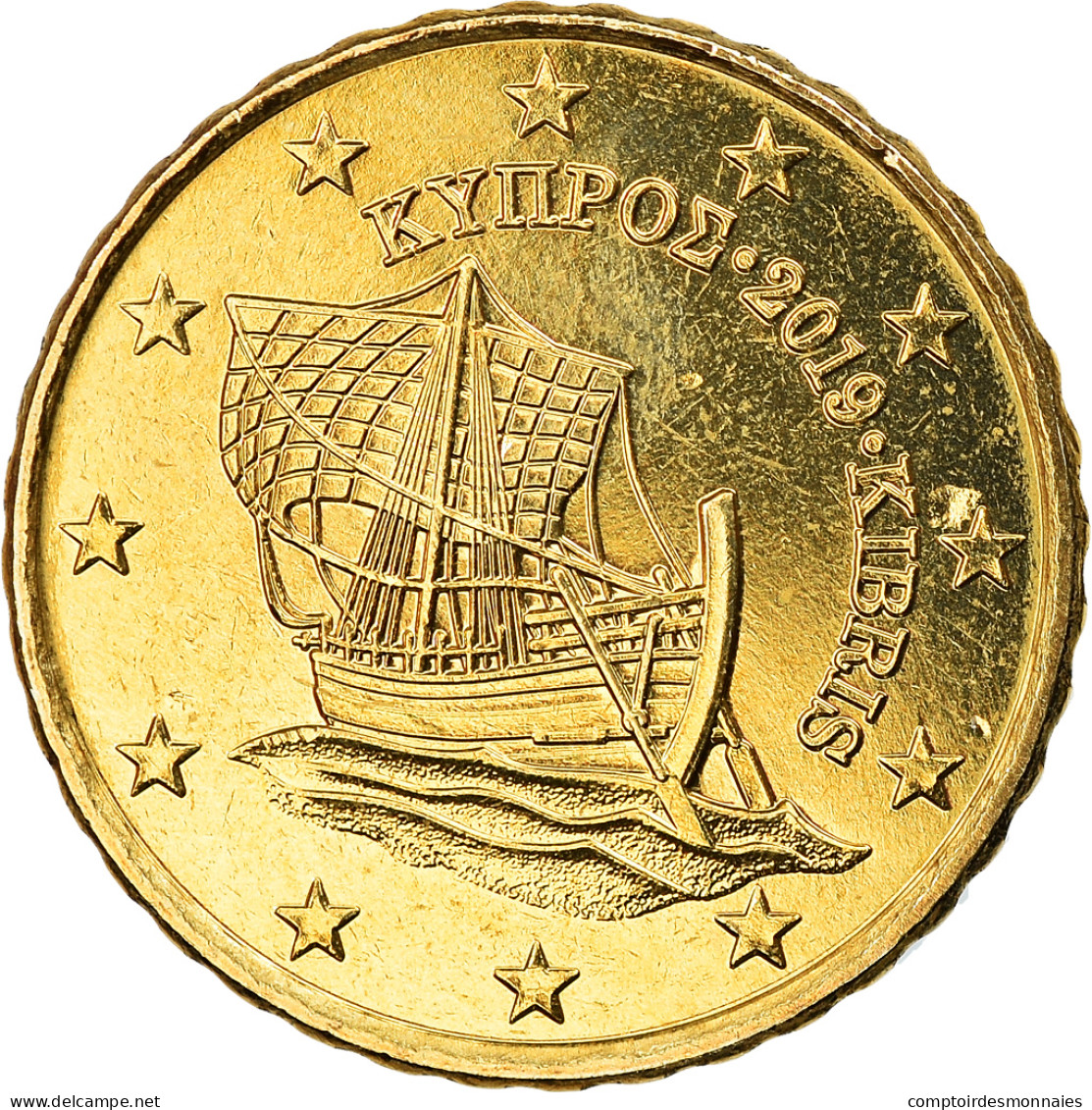 Chypre, 10 Euro Cent, 2019, SPL, Laiton, KM:New - Zypern
